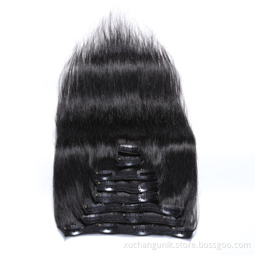 Wholesale Top clip in hair extension drop shipping cuticle aligned Raw virgin 12A brazilian Hair 100 remy human hair extensions